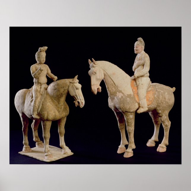 Two Riders, Chinese, Tang dynasty (618-906) (terra Poster (Framsidan)