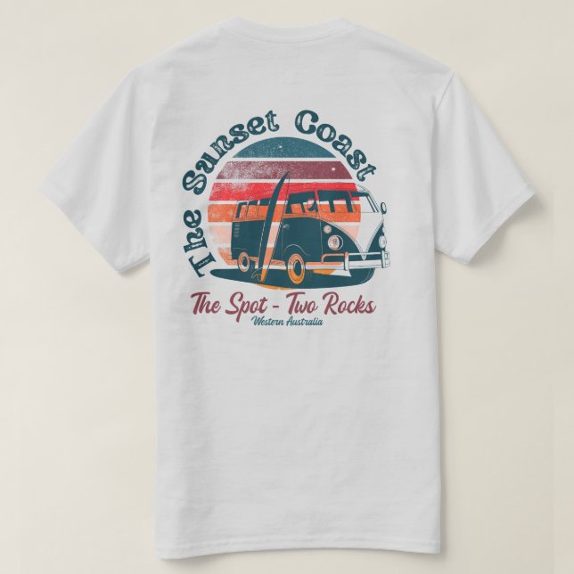 Two Rocks The Spot Surf Beach T Shirt (Design baksida)