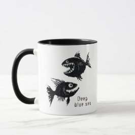 Two scary fish, personalized mugg