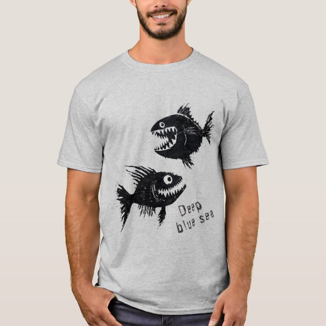 Two scary fish, personalized t shirt (Framsida)