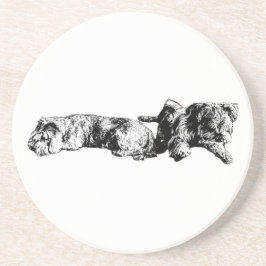 Two Schnauzers – Ink Art Dog Coaster Underlägg