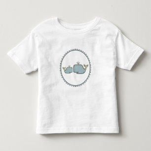 Two Sea Whales Blue & Gold Boutique 1-årsdag T Shirt