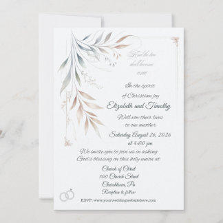 Two Shall Become One Christian Wedding Invitation Inbjudningar