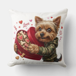 Two-Sided Yorkie Valentine Pillow | Love & Rebel Kudde