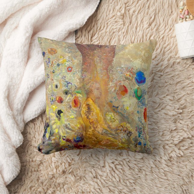 Two Sides Buddha | Odilon Redon | Kudde (Filt)