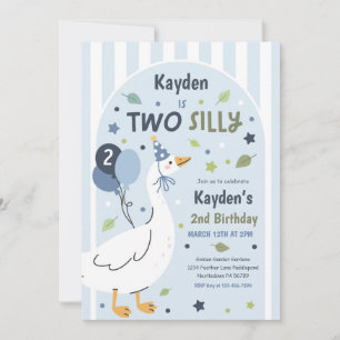 Two Silly Goose 2-års födelsedagsfest Vår Födelsed Inbjudningar