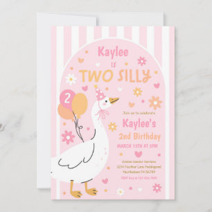 Two Silly Goose 2-års födelsedagsfest Vårfödelseda Inbjudningar