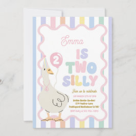 Two Silly Goose 2-års födelsedagsfest Vårfödelseda Inbjudningar