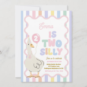 Two Silly Goose 2-års födelsedagsfest Vårfödelseda Inbjudningar