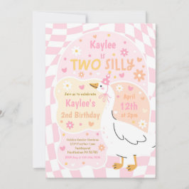 Two Silly Goose 2-års födelsedagsfest Vårfödelseda Inbjudningar