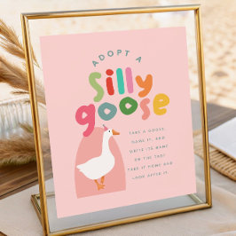 Two Silly Goose Birthday Adoption Station Poster