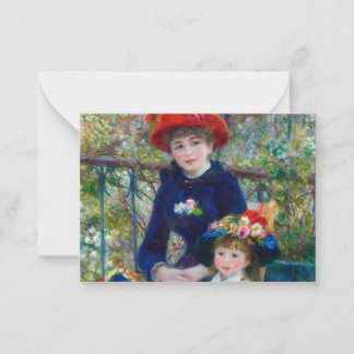 Two Sisters, On the Terrace by Renoir Anteckningskort