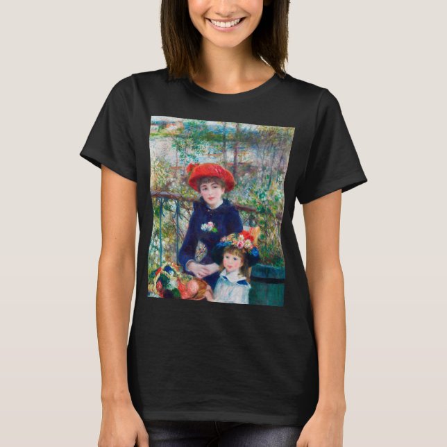 Two Sisters - Renoir Impressionist Painting T Shirt (Framsida)
