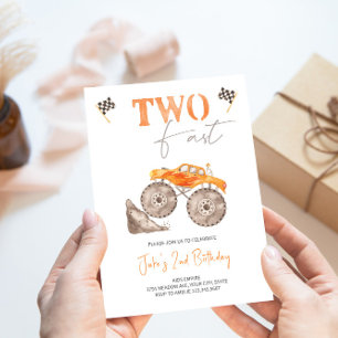 TWO Snabb Orange Monster Truck Inbjudan