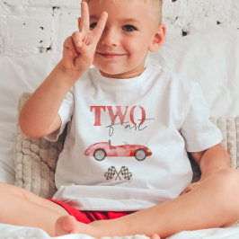 TWO Snabb Röd Racingbil Födelsedags T-Shirt