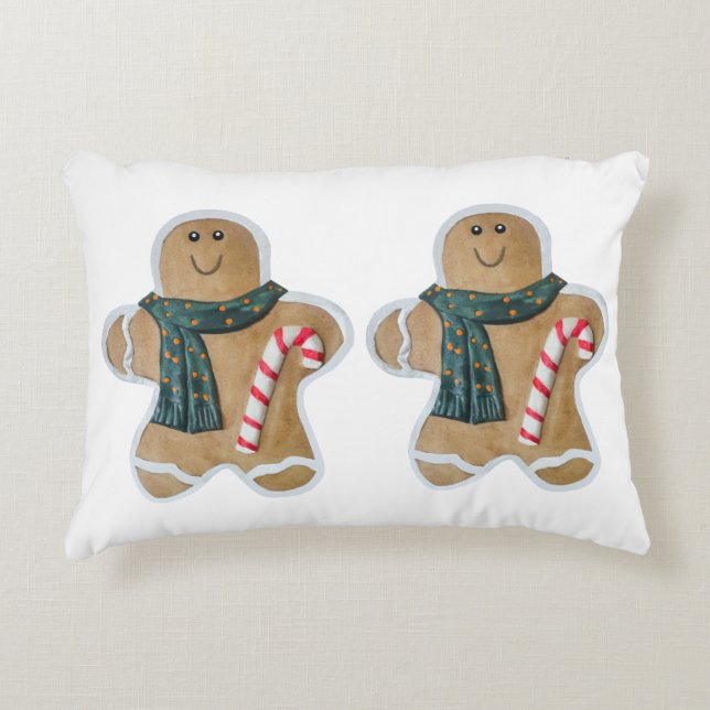 Two snowman biscuits prydnadskudde (Framsidan)
