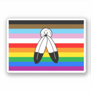 Two-Spirit HBTQ+ Progress Pride Flagga Klistermärken