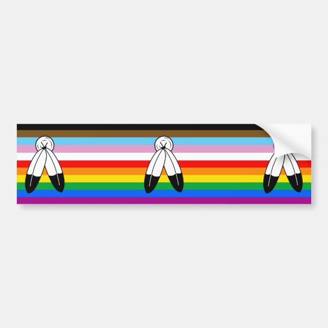 Two-Spirit HBTQ+ Progress-stolthetsflagga Bildekal (Framsidan)