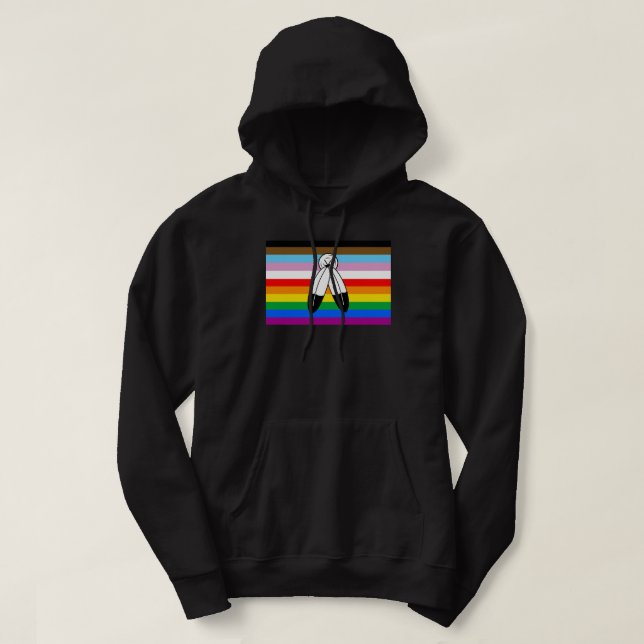 Two-Spirit HBTQ+ Progress-stolthetsflagga Hoodie (Design framsida)