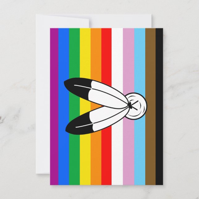 Two-Spirit HBTQ+ Progress-stolthetsflagga Julkort (Framsida)