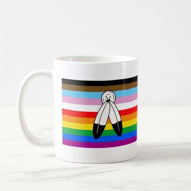 Two-Spirit HBTQ+ Progress-stolthetsflagga Kaffemugg (Vänster)
