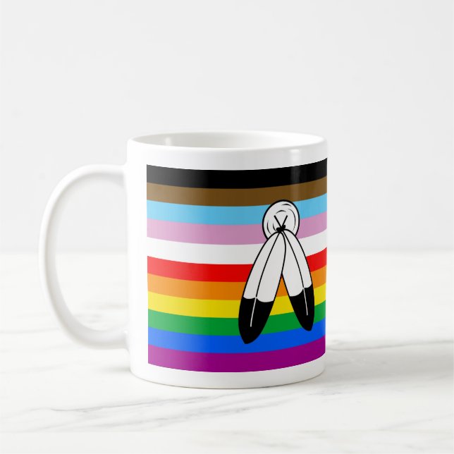 Two-Spirit HBTQ+ Progress-stolthetsflagga Kaffemugg (Vänster)