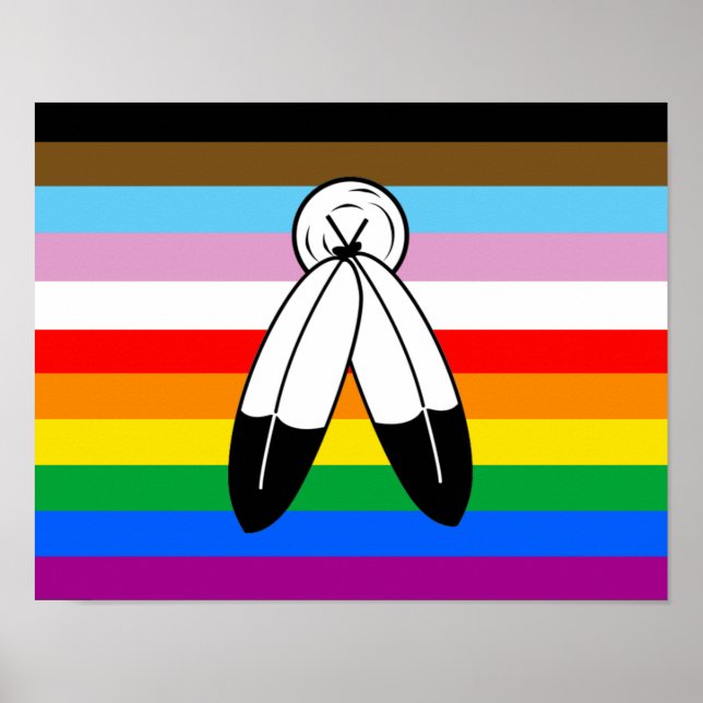 Two-Spirit HBTQ+ Progress-stolthetsflagga Poster (Framsidan)
