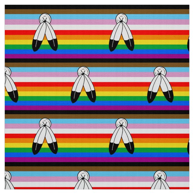 Two-Spirit HBTQ+ Progress-stolthetsflagga Tyg (Provkarta)