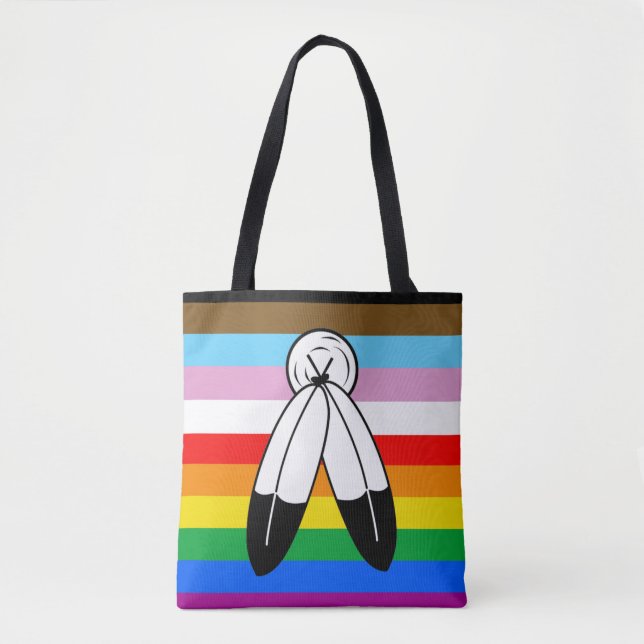Two-Spirit HBTQ+ Progress-stolthetsflagga Tygkasse (Framsida)