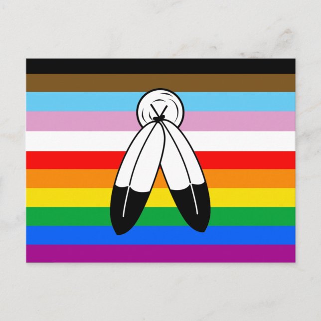 Two-Spirit HBTQ+ Progress-stolthetsflagga Vykort (Framsida)