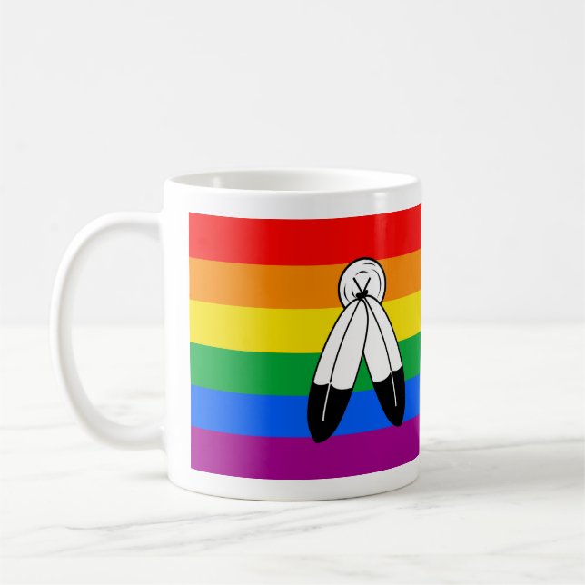 Two-Spirit HBTQ+-stolthetflagga Kaffemugg (Vänster)