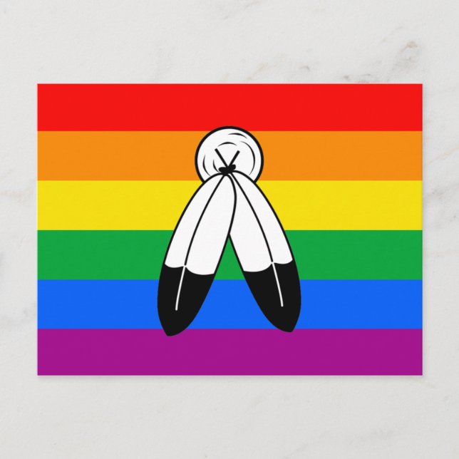Two-Spirit HBTQ+-stolthetflagga Vykort (Framsida)