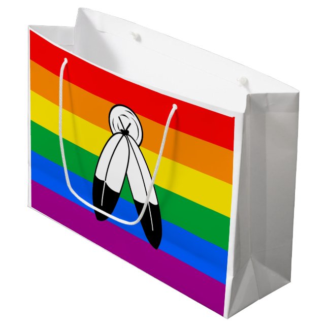Two-Spirit HBTQ+ stolthetsflagga (Framsidan Vinklad)