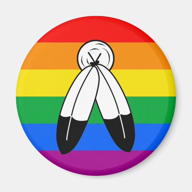 Two-Spirit HBTQ+ stolthetsflagga Magnet (Framsidan)