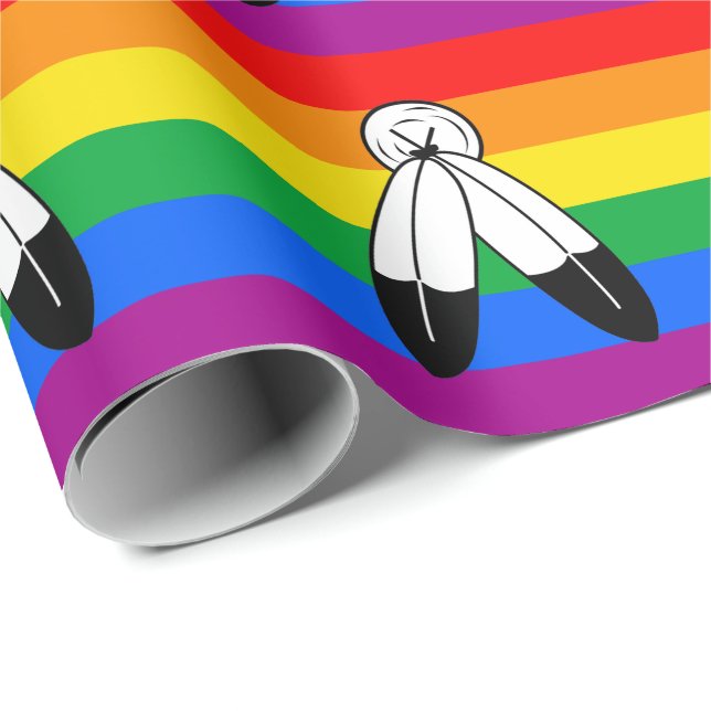 Two-Spirit HBTQ+ stolthetsflagga Presentpapper (Rullad Hörn)
