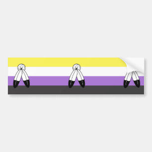 Two-Spirit Icke-binär Prideflagga Bildekal