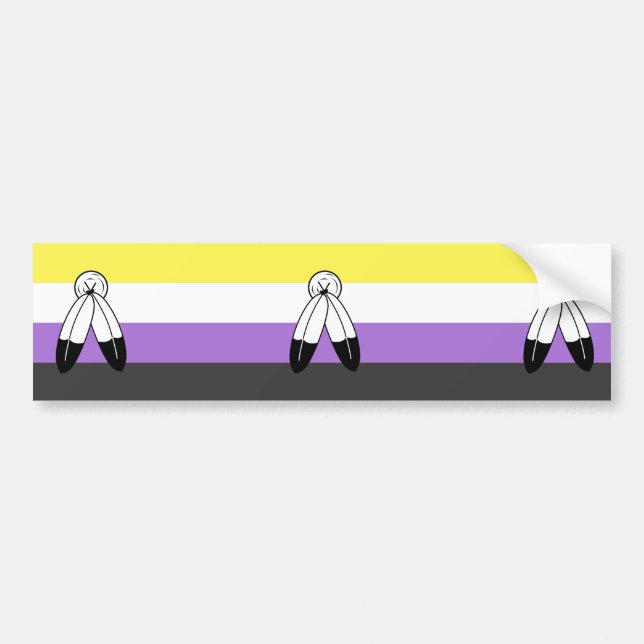 Two-Spirit Icke-binär Prideflagga Bildekal (Framsidan)