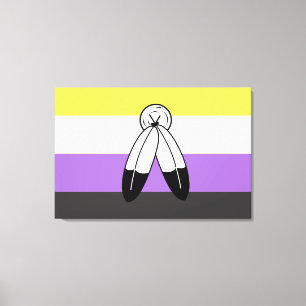 Two-Spirit Icke-binär Prideflagga Canvastryck