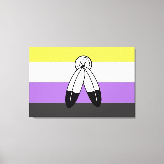 Two-Spirit Icke-binär Prideflagga Canvastryck (Framsida)