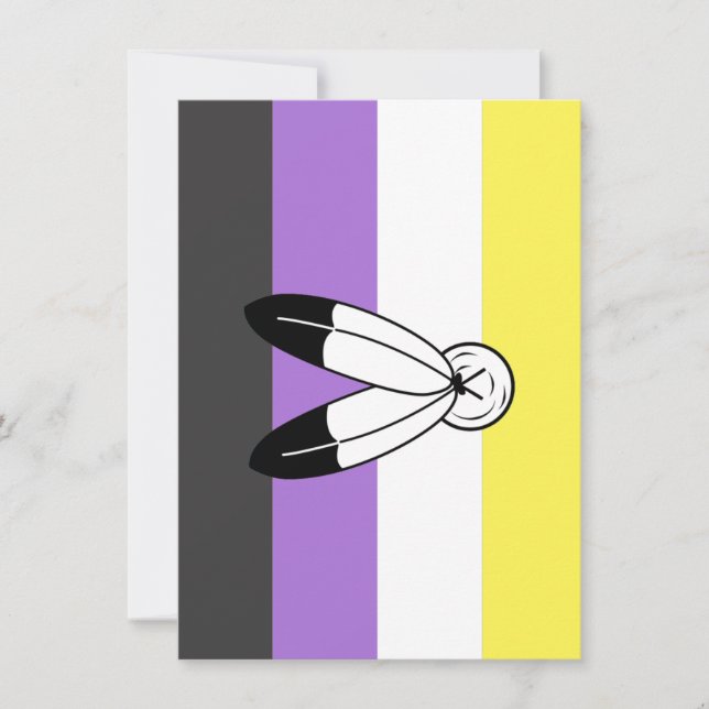 Two-Spirit Icke-binär Prideflagga Julkort (Framsida)