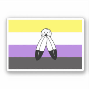 Two-Spirit Icke-binär Prideflagga Klistermärken
