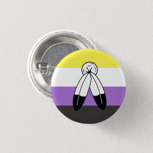 Two-Spirit Icke-binär Prideflagga Knapp