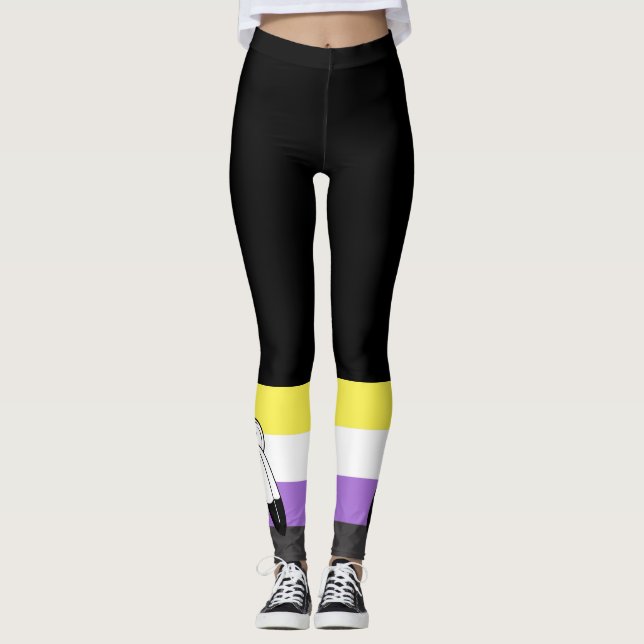 Two-Spirit Icke-binär Prideflagga Leggings (Framsida)