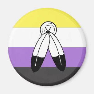 Two-Spirit Icke-binär Prideflagga Magnet