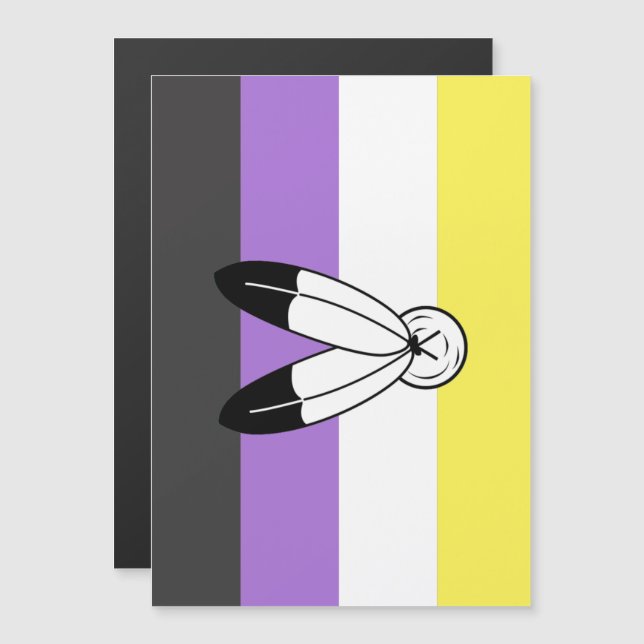 Two-Spirit Icke-binär Prideflagga Magnetisk Inbjudningskort (Fram/baksida)