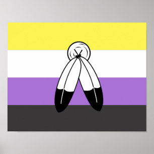 Two-Spirit Icke-binär Prideflagga Poster