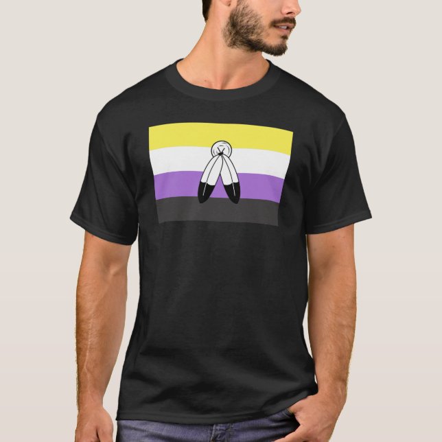 Two-Spirit Icke-binär Prideflagga T Shirt (Framsida)