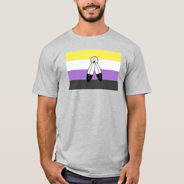 Two-Spirit Icke-binär Prideflagga T Shirt (Framsida)