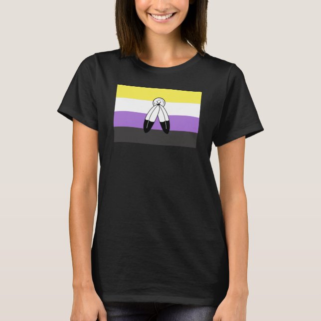 Two-Spirit Icke-binär Prideflagga T Shirt (Framsida)