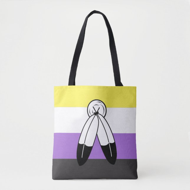 Two-Spirit Icke-binär Prideflagga Tygkasse (Framsida)